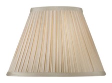 Lampshade Beige 8" Small Box Pleated Empire Sand Faux Silk 200mm Oaks Lighting