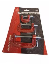 Toolzone 3 Pce Mini G Clamp Set 25mm 50mm & 75mm Hobby Clamps DIY Home Tool New