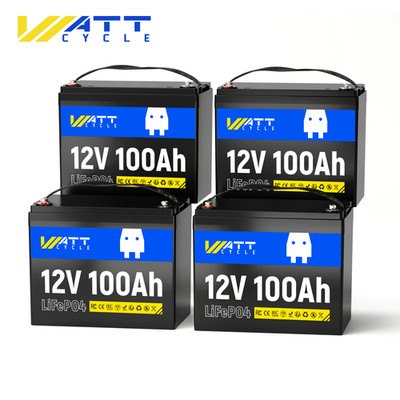 1-4Pack 100Ah 12V LiFePO4 Lithium Battery 100A BMS Deep Cycle for Trolling Motor