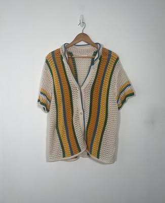 Mother the Camp Champ Cotton Crochet Shirt Multicoloured Beach Resortwear Summer
