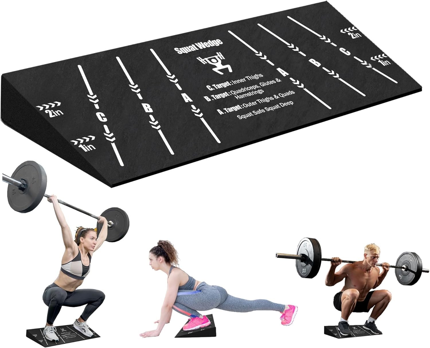 Squat Wedge Block Heel Elevated Slant Board for Weightlifting Home Gym