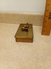 Vintage Brass And Wood Bowling Ball And Pins Box — photo 2