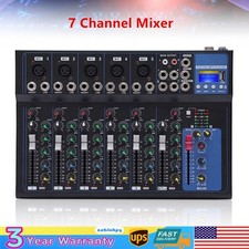 7-Channel Bluetooth Portable Audio Mixer USB DJ Sound Mixing Console Board