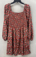 BTFBM Dress Women's Size Large Floral Prarie Boho Long Sleeve Tiered Cottagecore