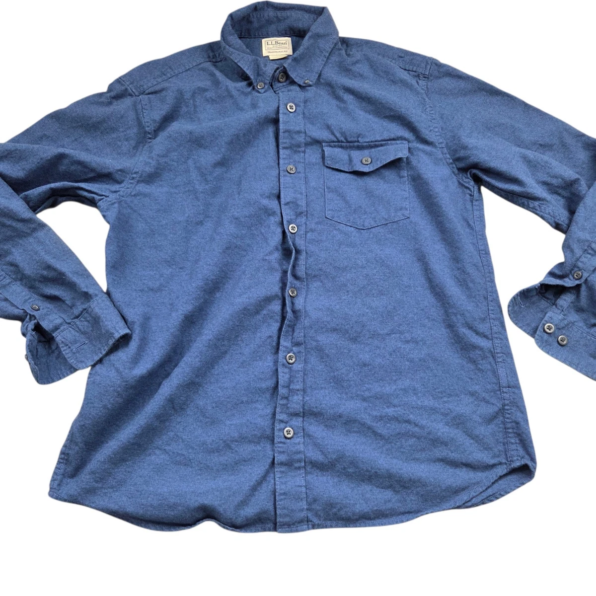 slim fit dress slacks L.L.Bean 1912 Field Flannel Shirt Slightly Fitted Plaid Men's Regular Vintage Indigo / L main image 1