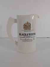 VTG 7.25" Black & White Buchanan Scotch Whisky Jug/Pitcher - Good Cond.