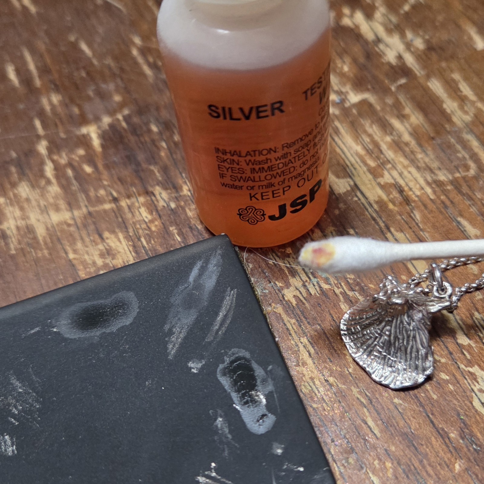 Sterling Silver Sculpted Conch Shell Pendant Chai… - image 16