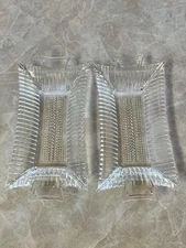 Two Vintage Glass Dishes For Finger Foods, Butter, Candy Or Trinkets