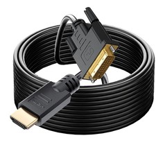 Long HDMI A to DVI 40FT Wire Rod, HDMI to DVI Adapter High-Speed Gold-Plated ...