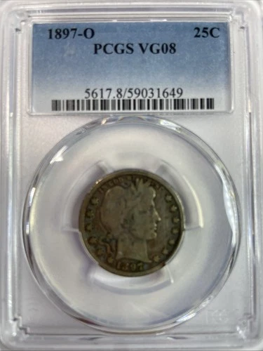 1897-O Barber Quarter PCGS VG08- Key Date!