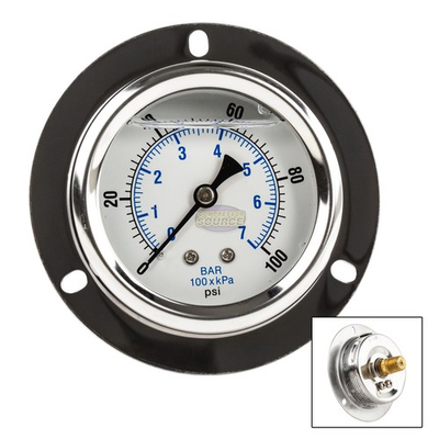 #ad #ad 2.5quot; Liquid Filled Pressure Gauge 0 100 PSI 1 4quot; NPT CBM Panel Flush Mount $29.95