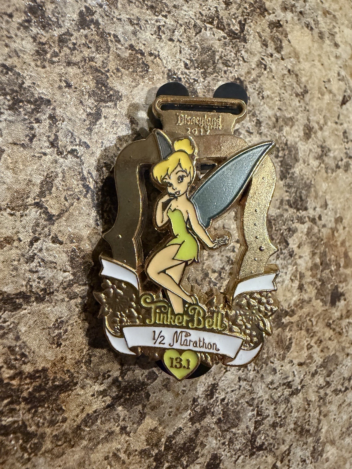 Disneyland Pin 2017 Half Marathon Tinker Bell Replica Medal