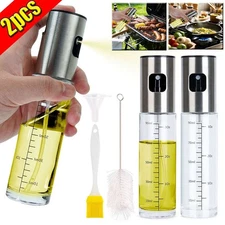 2X Olive Oil Sprayer Cooking BBQ Air Fryer Mister Spray Pump Fine Bottle Kitchen