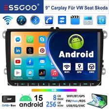 DAB+ 8+256G 8Kern F&uuml;r VW GOLF 5 6 Touran Tiguan Autoradio DSP Android 15 Carplay