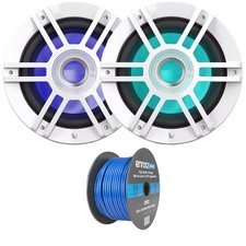 2x Infinity KAPPA 1010M 10" 900W Max Marine RGB LED Subwoofer, 50 Feet 16G Wire