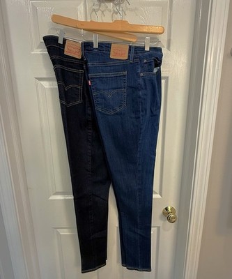 Lot Of TWO NEW Pairs Levi s 721 High Waist Skinny Jeans Size 32W 34L Blue