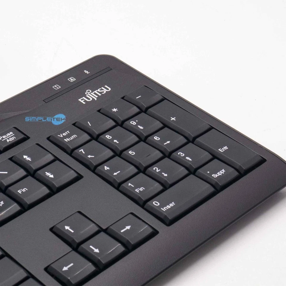 FUJITSU KB410 TASTIERA CABLATA USB LAYOUT FRANCESE AZERTY FR COMPUTER FISSO - Immagine 2 di 4