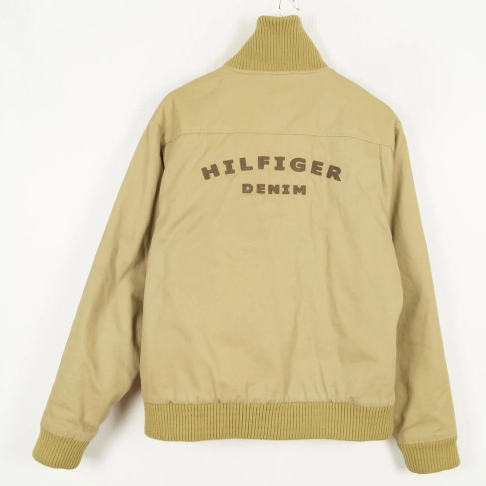 Bomber homme Tommy Hilfiger taille M beige zip intégral coton isolé - Photo 2/4