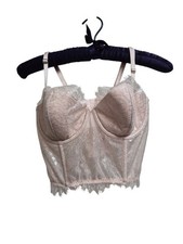 Victoria Secret 36B Dream Angels Corset Bustier Bra Pink Shimmer