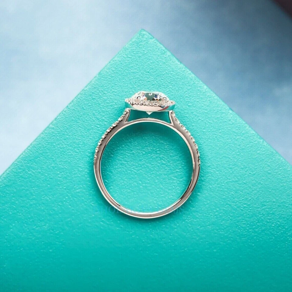 Verlobungsring IGI GIA Zertifiziert Diamant Rund 1,36 Ct Lab Grown 14K Weißgold - Bild 4 von 4