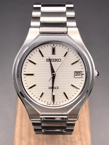 [Near Mint] Seiko Dolce 8J42-0A10 Mens Vintage Watch Quartz Date Japan