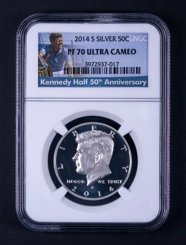 2014-S Silver Kennedy Half Dollar Proof NGC PF70 Ultra Cameo BB017