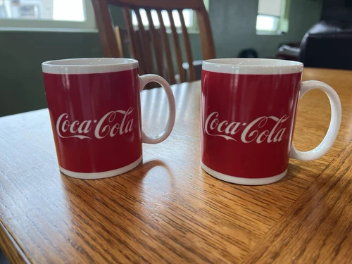 Set of 2 vintage Red Coca-Cola mugs