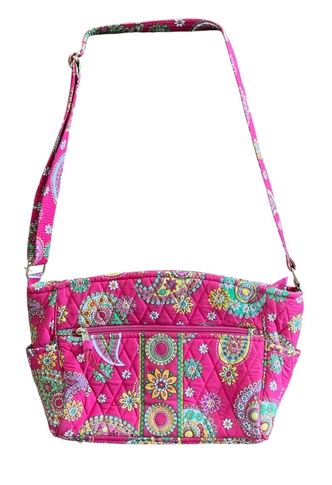 Bolso Bandolera de Hombro Bella Taylor Cartera Rosa Brillante Paisley Patrón Floral Foto 3 de 4