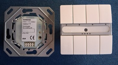 Siemens KNX Taster 4fach DELTA Style mit IR und Busankoppler 114