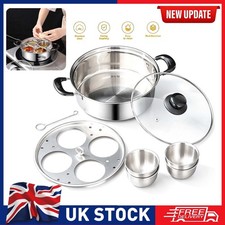 Poached Egg Maker Pot Stainless Steel Egg Poacher Egg Poaching Pan with 4 Bowls