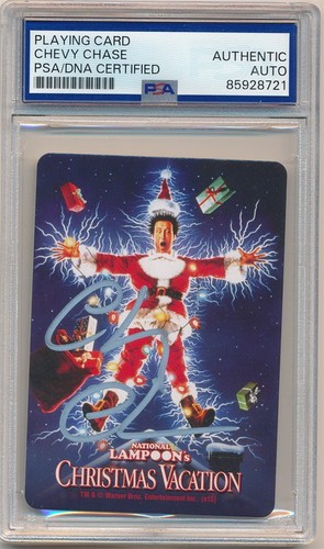 CHEVY CHASE CHRISTMAS VACATION SIGNED AUTOGRAPH PLAYING CARD PSA AUTHENTIC AUTO