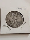1943-S Walking Liberty Half Dollar, 90% Silver, USA 50c, San Francisco Mint