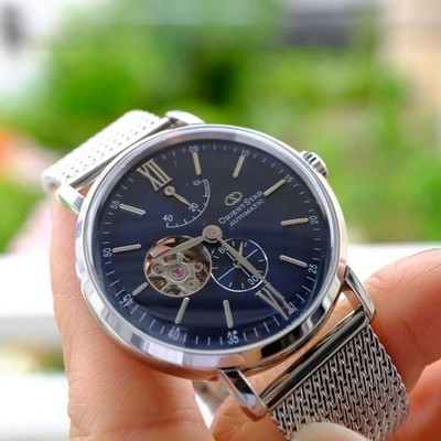 Orient Star WZ0151DK Automatikuhr Herren Navy Zifferblatt Edelstahl