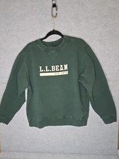 LL Bean Green Stitched Logo Sweatshirt Mens Sz L Est. 1912