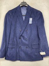 Stafford Corduroy Blazer Jacket Sport Coat Men  s 46 Long Navy Blue
