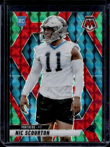 2025 Panini Mosaic Nic Scourton Rookies RC Choice Red &amp; Green Prizm Rookie #391