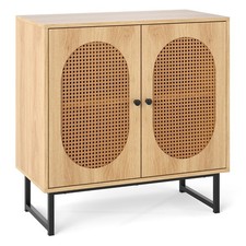 Buffet Cabinet Armoire de Rangement en Rotin avec 2 Portes Étagère Réglable Pie