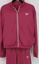 Reebok Classic Speedwick Womens Pink Track Suit Jacket Pants Size Large