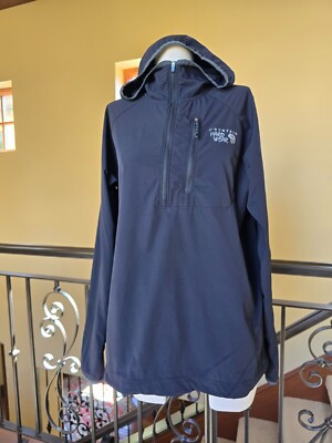 Mountain Hardwear Anorak Men M S Athletic Sport Jacket Black Rain Coat Hike Run