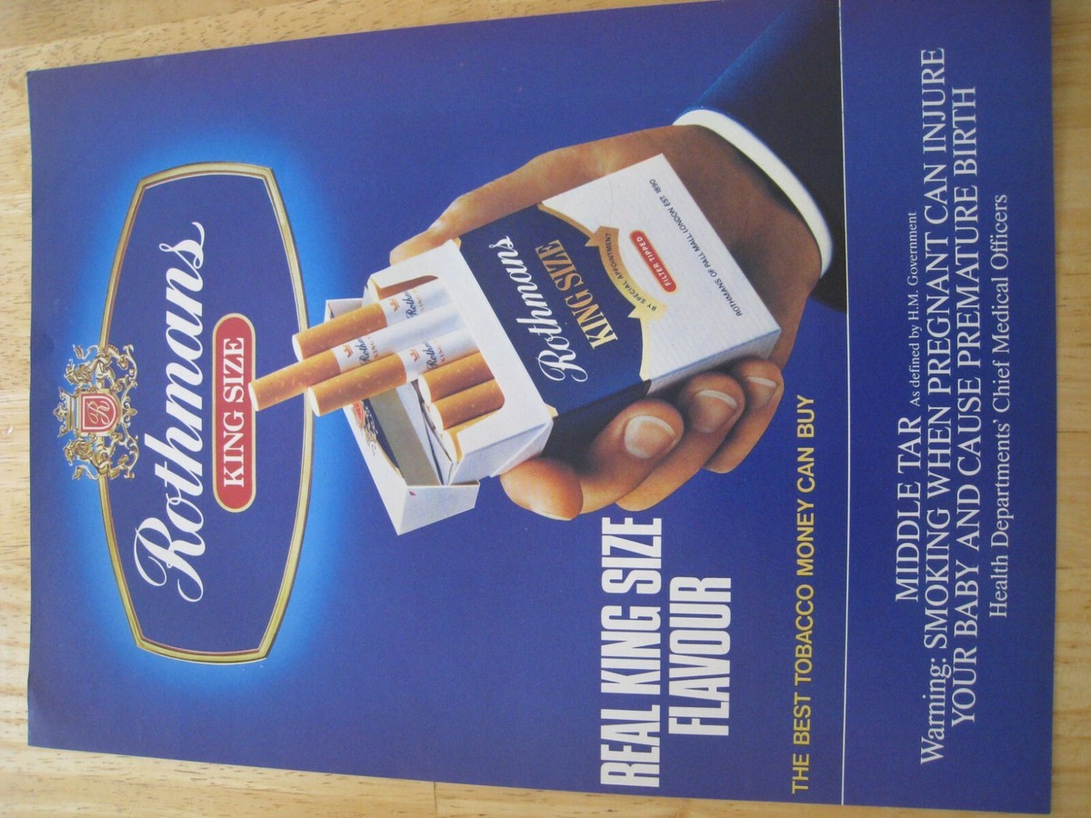 ROTHMANS CIGARETTES HAND REAL KING SIZE FLAVOUR 87 ADVERT APPROX A4 SIZE  FILE 18