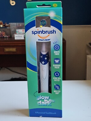 Spinbrush Smart Clean Shimmery Glow in Dark  Battery Powered Toothbrush