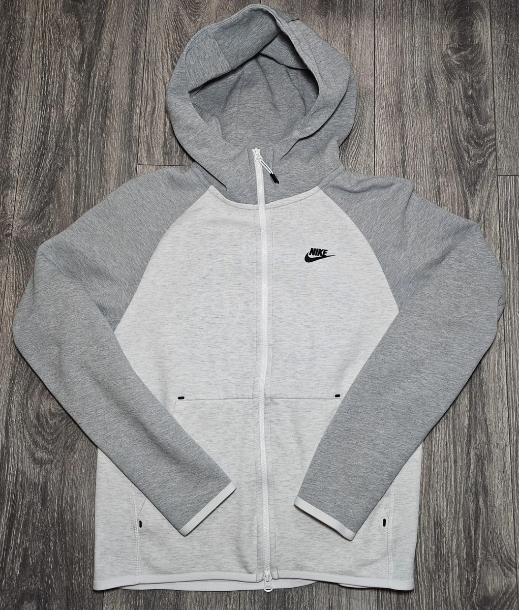 NIKE TECH FLEECE HOODIE JACKET BIRCH GREY HEATHER 928483 052 MENS SIZE SMALL EUC
