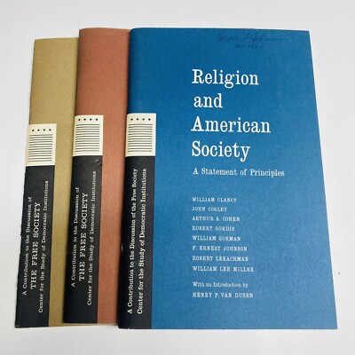 Free Society Center Study Of Democratic Institutions Set Of 3 1961 RARE