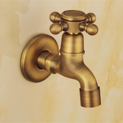 Wandmontage Kaltwasser Garten Waschtisch Wasserhahn Badarmatur Retro Messing DE