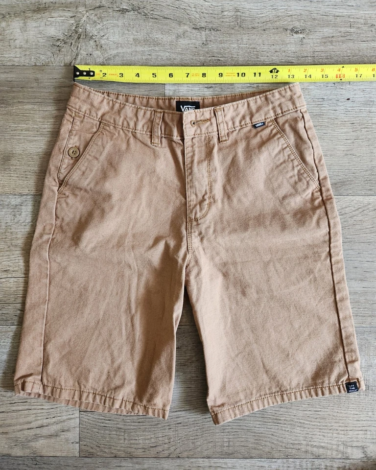 VANS Shorts Original Off the Wall Boys Size 16 Khaki Brown Chino Youth - Image 4 of 4