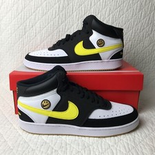 Nike Court Vision Mid Shoes Men’s SZ 9.5 Extra Smile Black/Yellow DO5871-001 NWB