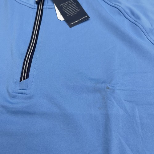 Cutter & Buck Blue Adapt Eco Knit Stretch 1/4 Zip Pullover Sweater Mens Size XXL - Picture 3 of 10