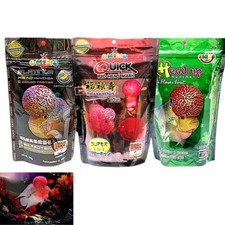 3x Fish Food Cichlid Platinum Head Up Hunch SizeM Pellets Okiko Flowerhorn 100g