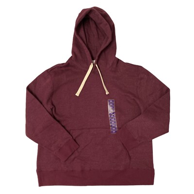 NWT Member's Mark Women's Newport Boyfriend Fleece Hoodie Purple Eggplant Medium