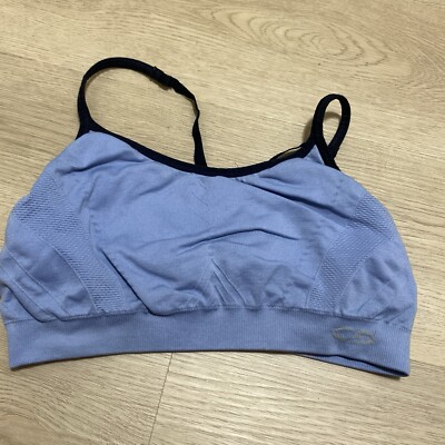 champion sports bra small womens m blue seamless stretchy spots shown slim 